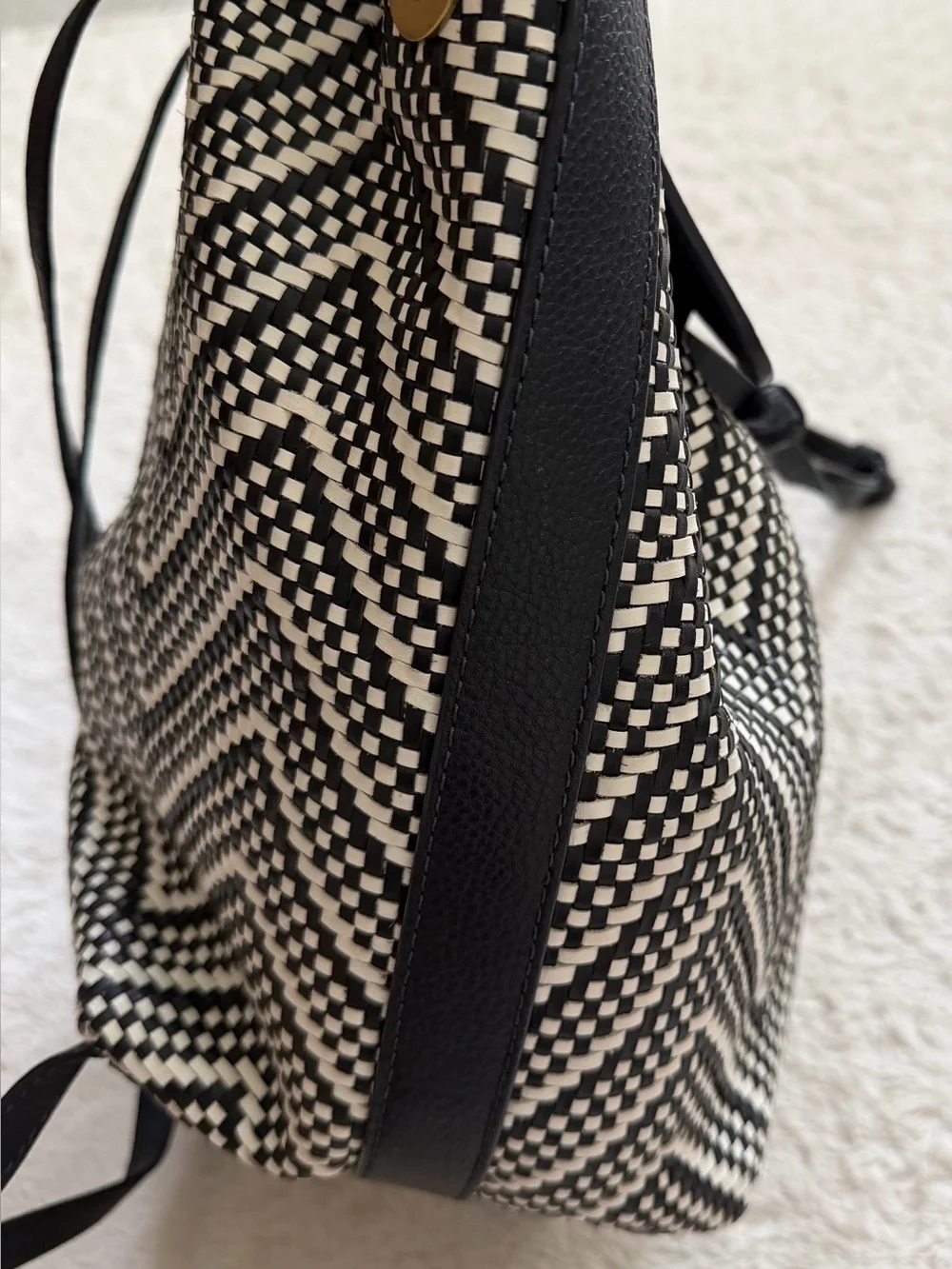 Michael Kors Medium Junie Woven Leather Backpack
